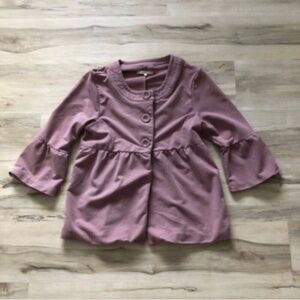 RW&Co Pink Peasant Style Cardigan